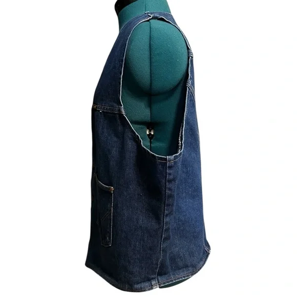 VTG Wrangler Denim Vest No Fault 70s 80s Made In USA Cowboy Western Sz XL - Picture 3 of 12